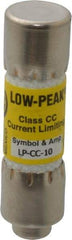 Cooper Bussmann - 150 VDC, 600 VAC, 10 Amp, Time Delay General Purpose Fuse - Fuse Holder Mount, 1-1/2" OAL, 20 at DC, 200 at AC (RMS) kA Rating, 13/32" Diam - Industrial Tool & Supply