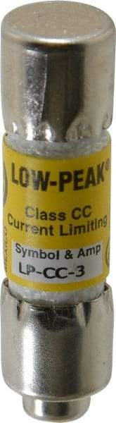 Cooper Bussmann - 150 VDC, 600 VAC, 3 Amp, Time Delay General Purpose Fuse - Fuse Holder Mount, 1-1/2" OAL, 20 at DC, 200 at AC (RMS) kA Rating, 13/32" Diam - Industrial Tool & Supply