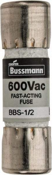 Cooper Bussmann - 600 VAC, 0.5 Amp, Fast-Acting General Purpose Fuse - Fuse Holder Mount, 1-3/8" OAL, 10 at AC kA Rating, 13/32" Diam - Industrial Tool & Supply