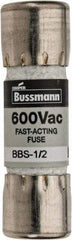 Cooper Bussmann - 600 VAC, 0.5 Amp, Fast-Acting General Purpose Fuse - Fuse Holder Mount, 1-3/8" OAL, 10 at AC kA Rating, 13/32" Diam - Industrial Tool & Supply