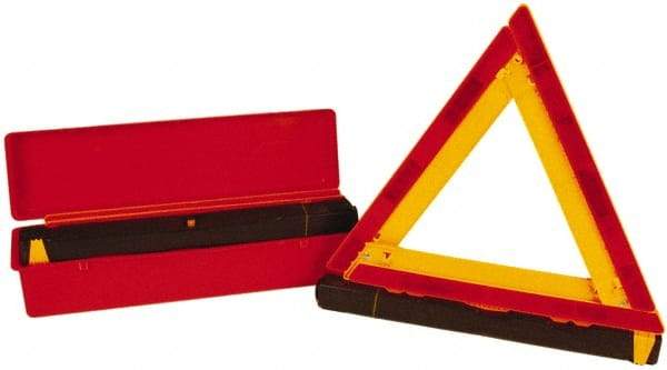 NMC - 3 Piece, Emergency Warning Triangle Safety Kit - Three Reflective Triangles in Plastic Carrying Case - Industrial Tool & Supply