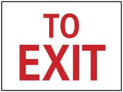 NMC - To Exit, Plastic Exit Sign - 14" Wide x 10" High - Industrial Tool & Supply