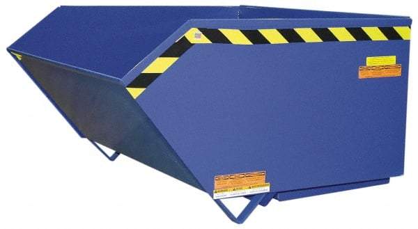 Vestil - 2,000 Lb Load Capacity, 1 1/2 Cu Yd, Steel Self-Dumping Hopper - 48-5/8" Wide x 51-13/16" Long x 40-1/4" High, Blue - Industrial Tool & Supply