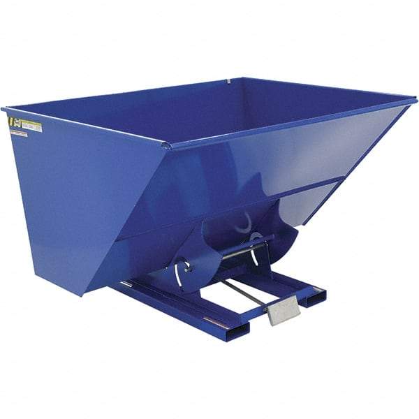 Vestil - 6,000 Lb Load Capacity, 3 Cu Yd, Steel Self-Dumping Hopper - 81-7/16" Wide x 66-13/16" Long x 50-5/8" High, Blue - Industrial Tool & Supply