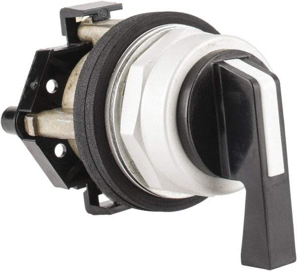 Eaton Cutler-Hammer - 30-1/2mm Mount Hole, 2 Position, Lever Operated, Selector Switch Only - Black, Maintained (MA) - Momentary (MO), Nonilluminated, Oil and Watertight - Industrial Tool & Supply