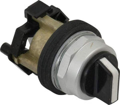Eaton Cutler-Hammer - 30-1/2mm Mount Hole, 3 Position, Knob Operated, Selector Switch Only - Black, Maintained (MA) - Maintained (MA) - Momentary (MO), Nonilluminated, Oil and Watertight - Industrial Tool & Supply