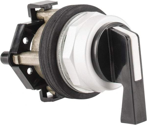 Eaton Cutler-Hammer - 30-1/2mm Mount Hole, 3 Position, Lever Operated, Selector Switch Only - Black, Maintained (MA) - Maintained (MA) - Momentary (MO), Nonilluminated, Oil and Watertight - Industrial Tool & Supply