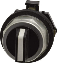Eaton Cutler-Hammer - 30-1/2mm Mount Hole, 3 Position, Knob Operated, Selector Switch Only - Black, Momentary (MO) - Maintained (MA) - Momentary (MO), Nonilluminated, Oil and Watertight - Industrial Tool & Supply
