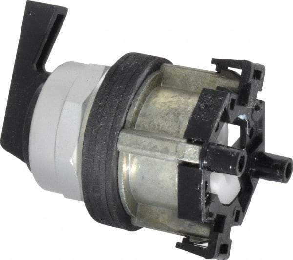 Eaton Cutler-Hammer - 30-1/2mm Mount Hole, 3 Position, Lever Operated, Selector Switch Only - Black, Momentary (MO) - Maintained (MA) - Momentary (MO), Nonilluminated, Oil and Watertight - Industrial Tool & Supply