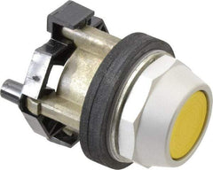 Eaton Cutler-Hammer - 30-1/2mm Mount Hole, Flush, Pushbutton Switch - Yellow Pushbutton, Nonilluminated, Momentary (MO) - Industrial Tool & Supply