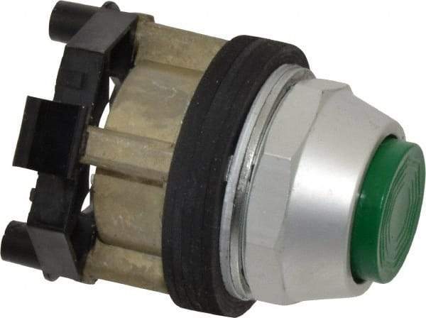 Eaton Cutler-Hammer - 30-1/2mm Mount Hole, Extended Straight, Pushbutton Switch Only - Round, Green Pushbutton, Nonilluminated, Momentary (MO), Corrosion Resistant, Oiltight and Watertight - Industrial Tool & Supply