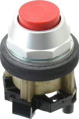 Eaton Cutler-Hammer - 30-1/2mm Mount Hole, Extended Straight, Pushbutton Switch Only - Round, Red Pushbutton, Nonilluminated, Momentary (MO), Corrosion Resistant, Oiltight and Watertight - Industrial Tool & Supply