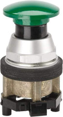 Eaton Cutler-Hammer - 40mm Mount Hole, Extended Mushroom Head, Pushbutton Switch Only - Round, Green Pushbutton, Nonilluminated, Momentary (MO), Corrosion Resistant, Oiltight and Watertight - Industrial Tool & Supply