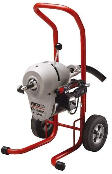 Ridgid - Electric Battery Drain Cleaning Machine - For 3" to 8" Pipe, 200' Cable, 710 Max RPM - Industrial Tool & Supply