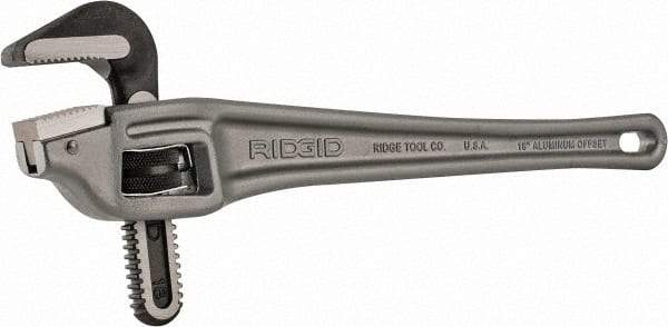 Ridgid - 18" Aluminum Offset Pipe Wrench - 2-1/2" Pipe Capacity - Industrial Tool & Supply