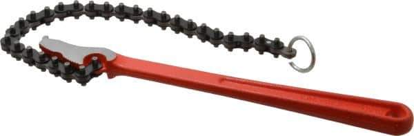 Ridgid - 2" Max Pipe Capacity, 15-3/4" Long, Chain Wrench - 4" Actual OD, 12" Handle Length - Industrial Tool & Supply