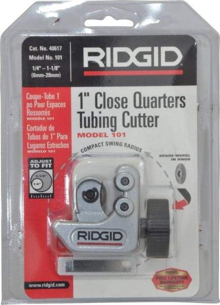 Ridgid - 1/4" to 1-1/8" Pipe Capacity, Mini Tube Cutter - Cuts Copper, Aluminum, Brass, Plastic - Industrial Tool & Supply