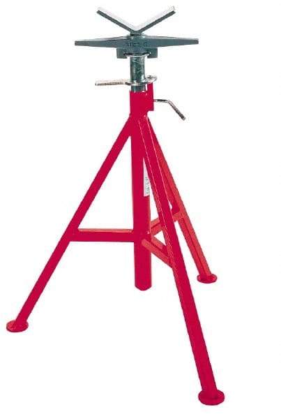 Ridgid - 12" Pipe Capacity, Adjustable Pipe Stand with V-Head - 20" to 38" High, 2,500 Lb Capacity - Industrial Tool & Supply
