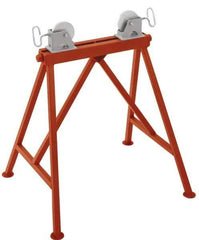 Ridgid - 1/4" to 36" Pipe Capacity, Adjustable Pipe Stand with 2 Adjustable Rollers - 2,500 Lb Capacity - Industrial Tool & Supply