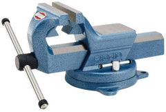 Ridgid - 5" Jaw Width x 7-1/2" Jaw Opening Capacity, 3-5/8" Throat Depth, Bench & Pipe Combination Vise - 0, 1/2 to 3-1/2" Pipe Capacity, Swivel Base, Bolt Down Attachment, Steel - Industrial Tool & Supply