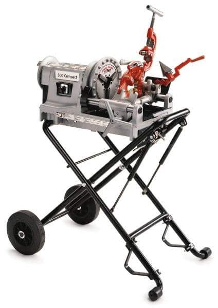 Ridgid - 1/8 to 2 Inch Pipe, 38 RPM Spindle Speed, 1/2 hp, Pipe Threading Machine - Heavy Duty Rotary Forward, Off, Reverse with Integral Foot Switch Motor Control, Model 344 Reamer, 115 Volts - Industrial Tool & Supply