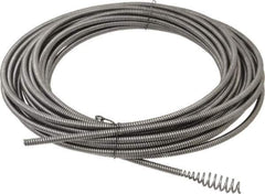 Ridgid - 5/16" x 50' Drain Cleaning Machine Cable - Bulb Auger, 3/4" to 1-1/2" Pipe, Use with Models K39, K40 & K50 - Industrial Tool & Supply