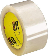 3M - 3" x 55 Yd Clear Rubber Adhesive Sealing Tape - Polypropylene Film Backing, 2.5 mil Thick, 60 Lb Tensile Strength, Series 373 - Industrial Tool & Supply