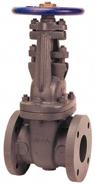 NIBCO - 5" Pipe, Class 125, Flanged Iron Solid Wedge OS & Y Gate Valve with Iron Trim - 200 WOG, 125 WSP, Bolted Bonnet - Industrial Tool & Supply