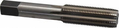 Made in USA - 11/16-18 UNEF 6 Flute Bright Finish High Speed Steel Straight Flute Standard Hand Tap - Plug, Right Hand Thread, 4-1/32" OAL, H3 Limit, Oversize - Industrial Tool & Supply