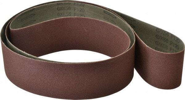 Tru-Maxx - 3" Wide x 90" OAL, 120 Grit, Aluminum Oxide Abrasive Belt - Aluminum Oxide, Fine, Coated, X Weighted Cloth Backing, Series VAC228 - Industrial Tool & Supply