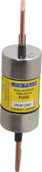 Cooper Bussmann - 250 VAC/VDC, 150 Amp, Time Delay General Purpose Fuse - Bolt-on Mount, 7-1/8" OAL, 100 at DC, 300 at AC (RMS) kA Rating, 1-9/16" Diam - Industrial Tool & Supply