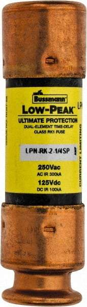 Cooper Bussmann - 125 VDC, 250 VAC, 2.25 Amp, Time Delay General Purpose Fuse - Fuse Holder Mount, 50.8mm OAL, 100 at DC, 300 at AC (RMS) kA Rating, 9/16" Diam - Industrial Tool & Supply