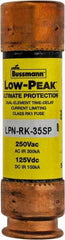 Cooper Bussmann - 125 VDC, 250 VAC, 35 Amp, Time Delay General Purpose Fuse - Bolt-on Mount, 76.2mm OAL, 100 at DC, 300 at AC (RMS) kA Rating, 13/16" Diam - Industrial Tool & Supply