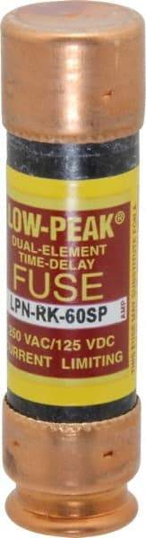 Cooper Bussmann - 125 VDC, 250 VAC, 60 Amp, Time Delay General Purpose Fuse - Fuse Holder Mount, 76.2mm OAL, 100 at DC, 300 at AC (RMS) kA Rating, 13/16" Diam - Industrial Tool & Supply