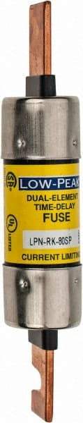 Cooper Bussmann - 250 VAC/VDC, 80 Amp, Time Delay General Purpose Fuse - Bolt-on Mount, 5-7/8" OAL, 100 at DC, 300 at AC (RMS) kA Rating, 1-1/16" Diam - Industrial Tool & Supply