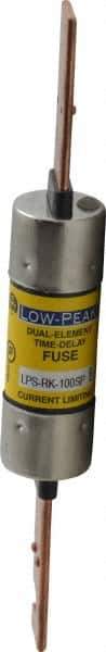 Cooper Bussmann - 300 VDC, 600 VAC, 100 Amp, Time Delay General Purpose Fuse - Bolt-on Mount, 7-7/8" OAL, 100 at DC, 300 at AC (RMS) kA Rating, 1-5/16" Diam - Industrial Tool & Supply