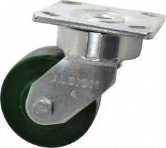 Albion - 4" Diam x 2" Wide x 5-5/8" OAH Top Plate Mount Swivel Caster - Polyurethane, 1,000 Lb Capacity, Precision Sealed Bearing, 4 x 4-1/2" Plate - Industrial Tool & Supply