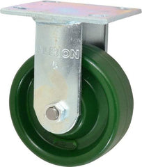 Albion - 5" Diam x 2" Wide x 6-1/2" OAH Top Plate Mount Rigid Caster - Polyurethane, 1,000 Lb Capacity, Precision Sealed Bearing, 4 x 4-1/2" Plate - Industrial Tool & Supply