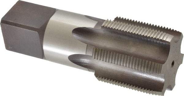 Made in USA - 1-7/8 - 12 UNS 6 Flute Bright Finish High Speed Steel Straight Flute Standard Hand Tap - Plug, Right Hand Thread, 5" OAL, 3-9/16" Thread Length, H6 Limit, Oversize - Exact Industrial Supply