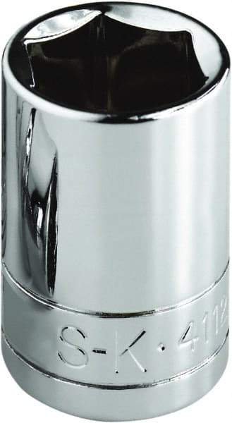 SK - 7/8", 1/2" Drive, Standard Hand Socket - 6 Points, Steel, Chrome Finish - Industrial Tool & Supply