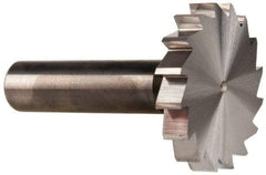 Made in USA - 1-1/2" Diam x 1/4" Face Width, Solid Carbide, 16 Teeth, Shank Connection Woodruff Keyseat Cutter - Uncoated, 2-1/4" OAL x 1/2" Shank, Straight Teeth, ANSI 812, Old Standard 24 - Industrial Tool & Supply