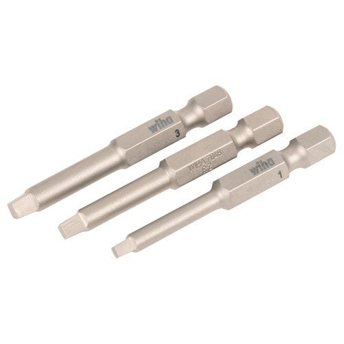 Square Power Bit #1, 2 & 3 × 50mm (3 Bit Pack) - Industrial Tool & Supply