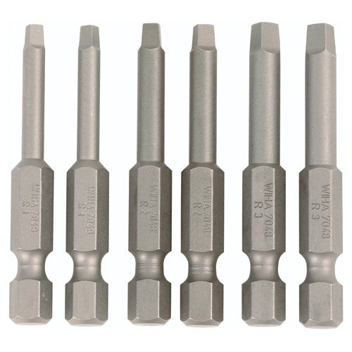 Square Power Bit #1, 2 & 3 × 50mm (6 Bit Pack) - Industrial Tool & Supply