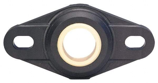 Igus - 6mm ID, 33.8mm OAL2-Bolt Flange Bearing - 112 Lb Dyn Cap, 24" Btw Mnt Hole Ctrs, Thermoplastic - Industrial Tool & Supply