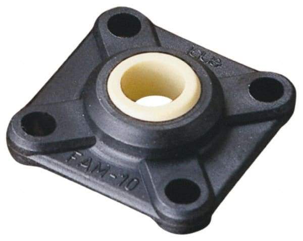 Igus - 12mm ID, 13mm OAH 4-Bolt Flange Bearing - 247 Lb Dyn Cap, 28" Btw Mnt Hole Ctrs, Thermoplastic - Industrial Tool & Supply