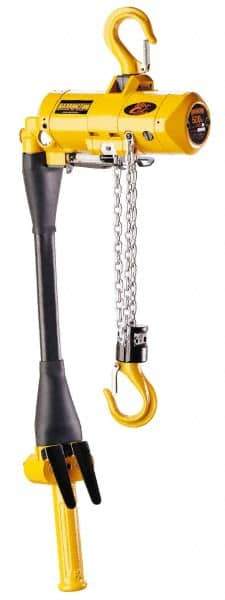 Harrington Hoist - 1/4 Ton Load Limit, 10' Max Height Top Hook Air Hoist - 48 SCFM at 90 PSI, 29 FPM Lift Speed, 12" Min Headroom, Pendant Control - Industrial Tool & Supply