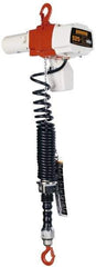 Harrington Hoist - 1/8 Ton Capacity, 26/10 FPM Lift Speed, Hook Mounted Hoist - 6' Max Lift, 37-1/4" Min Headroom, 1 Chain - Industrial Tool & Supply