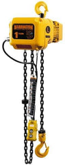 Harrington Hoist - 1/2 Ton Capacity, 30 FPM Lift Speed, Hook Mounted Hoist - 10' Max Lift, 14.6" Min Headroom, 1 Chain - Industrial Tool & Supply