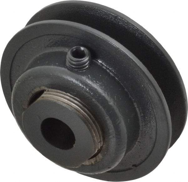 Browning - 1/2" Inside Diam x 2-1/2" Outside Diam, 1 Groove, Variable Pitched Sheave - Belt Section 3L, 1-11/16" Sheave Thickness, 17/32 to 25/32" Face Width - Industrial Tool & Supply