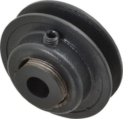 Browning - 1/2" Inside Diam x 2-1/2" Outside Diam, 1 Groove, Variable Pitched Sheave - Belt Section 3L, 1-11/16" Sheave Thickness, 17/32 to 25/32" Face Width - Industrial Tool & Supply